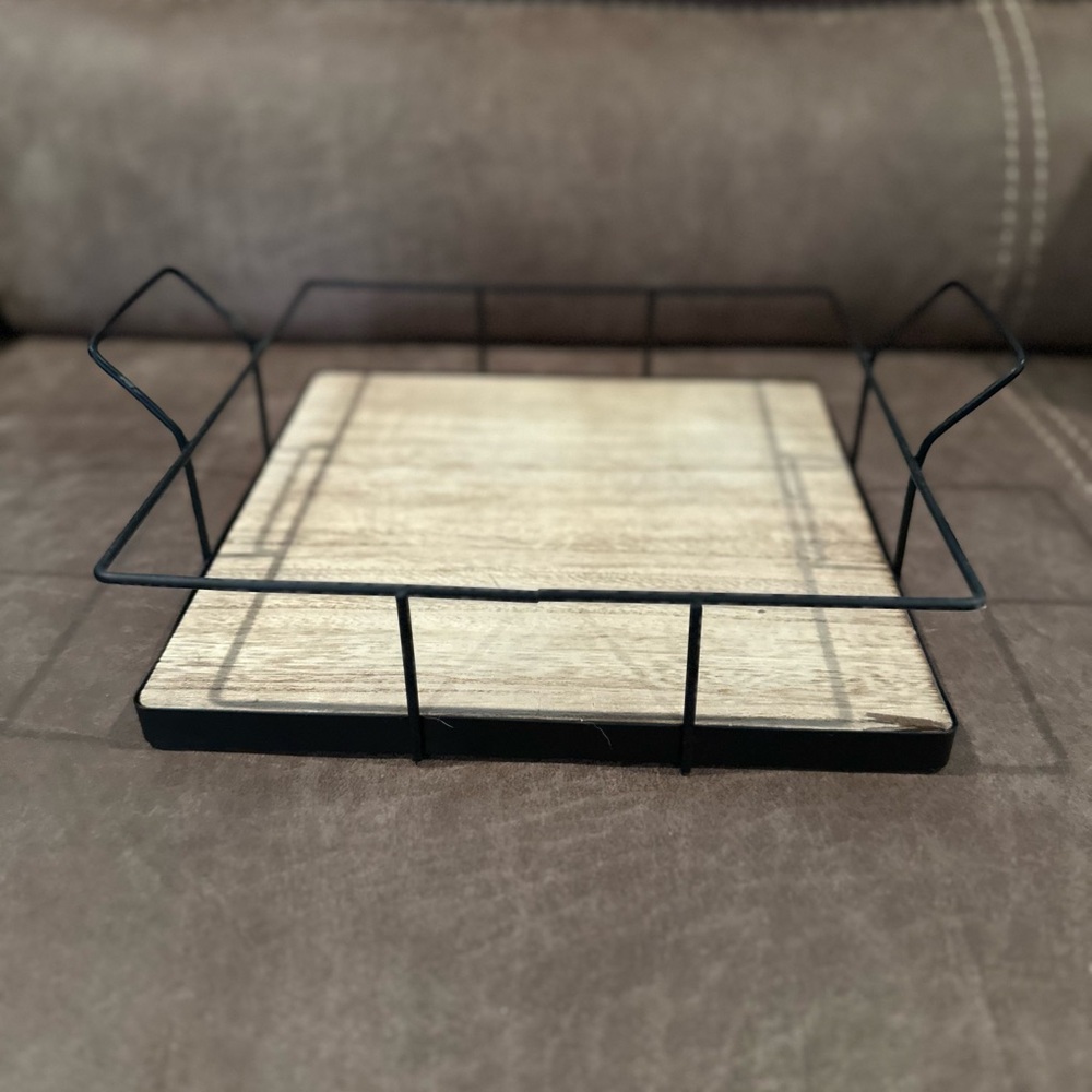 Lightweight Wood and Iron Tray